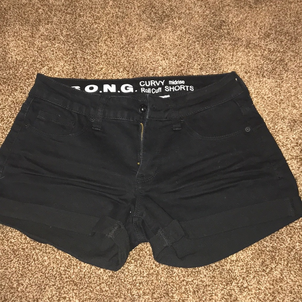 black shorts